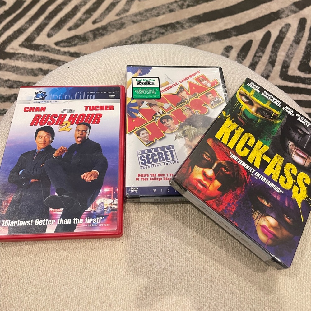 Rush Hour 2, Animal House, Kick-Ass DVD Set